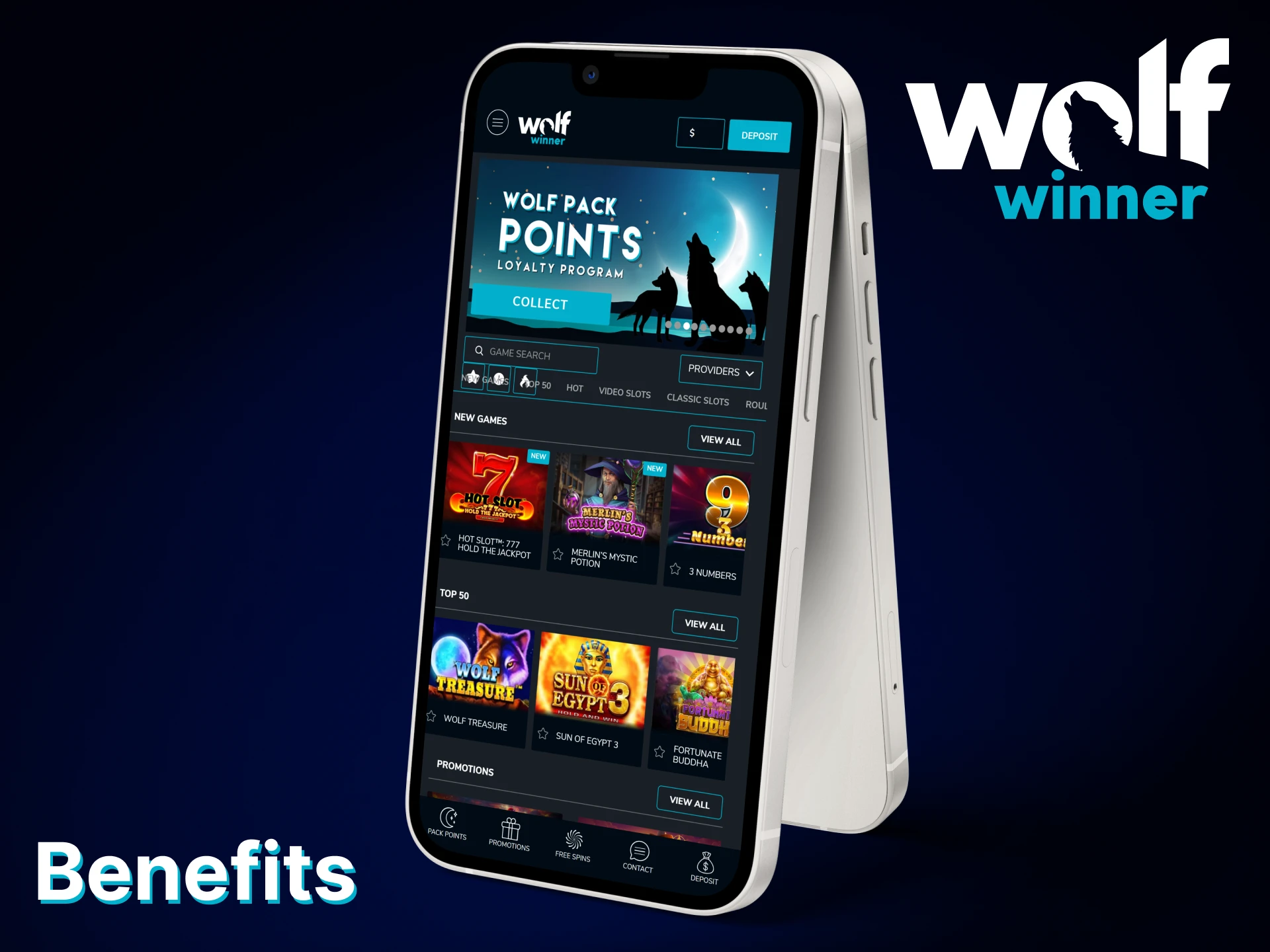 The mobile version of the Wolf Winner website has many advantages.