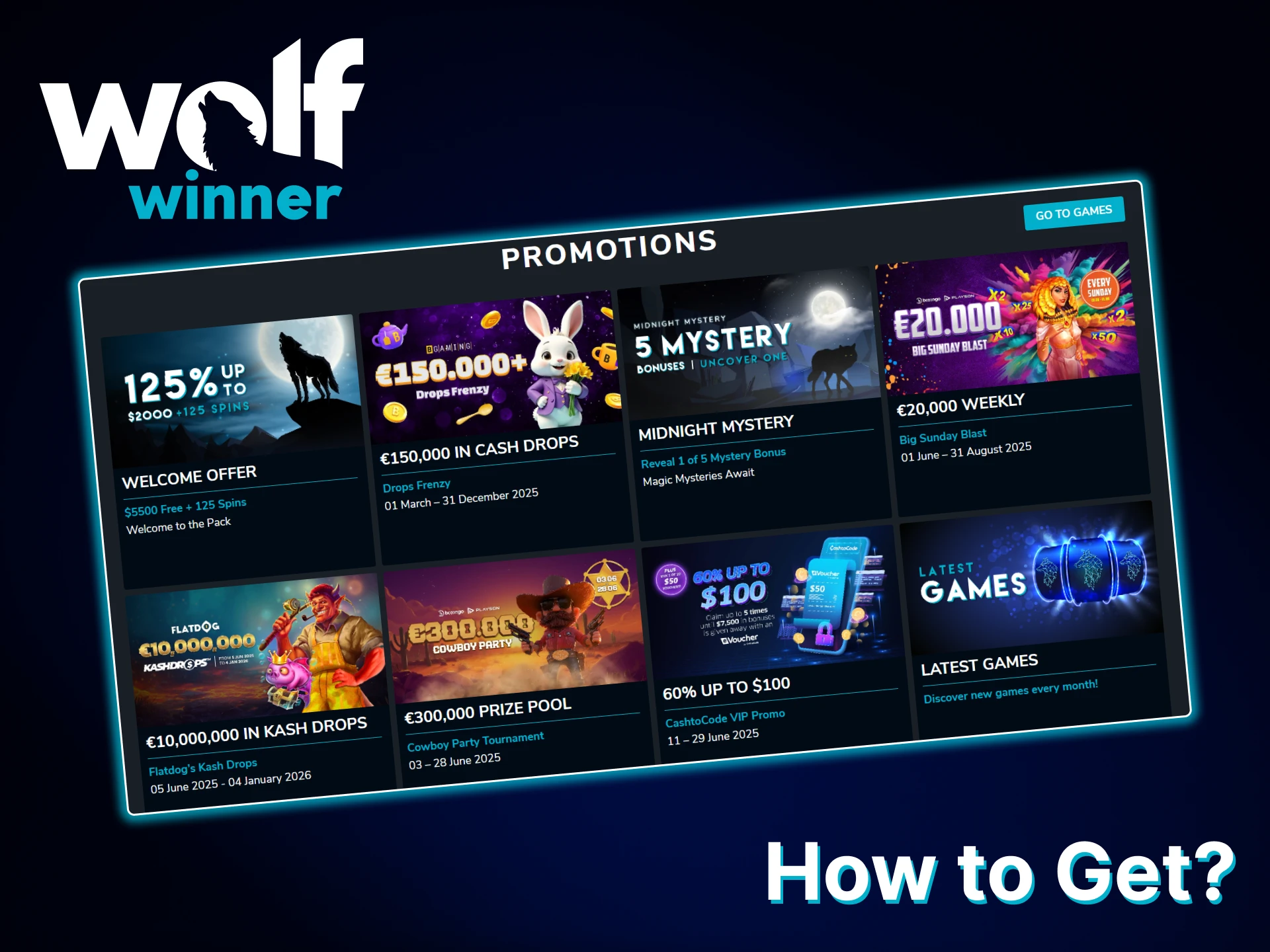 Find out how to get bonuses on the Wolf Winner platform.
